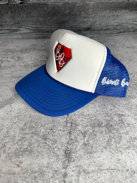 Royal Blue and White Trucker Hat Stylish Cap | Bimeti Bae