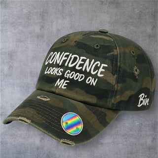 Confidence Distressed Hat (Camouflage)