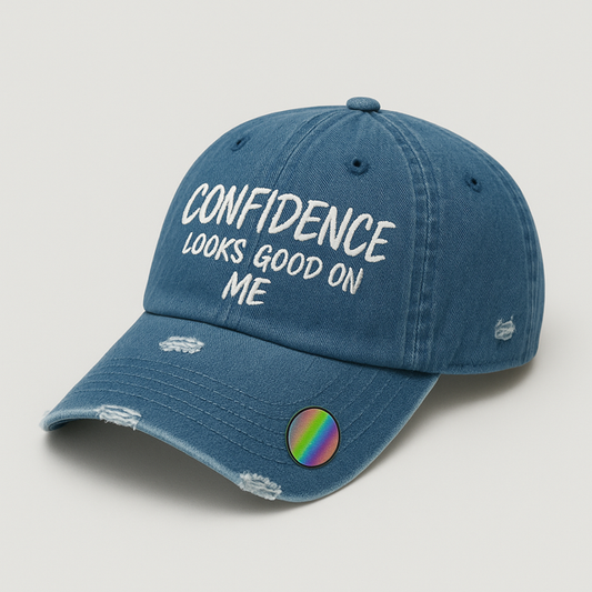 Confidence Distressed Hat (Denim)