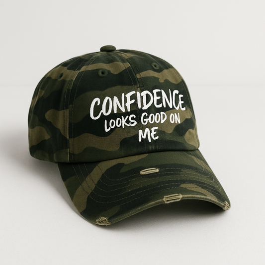 Confidence Distressed Hat (Camouflage)