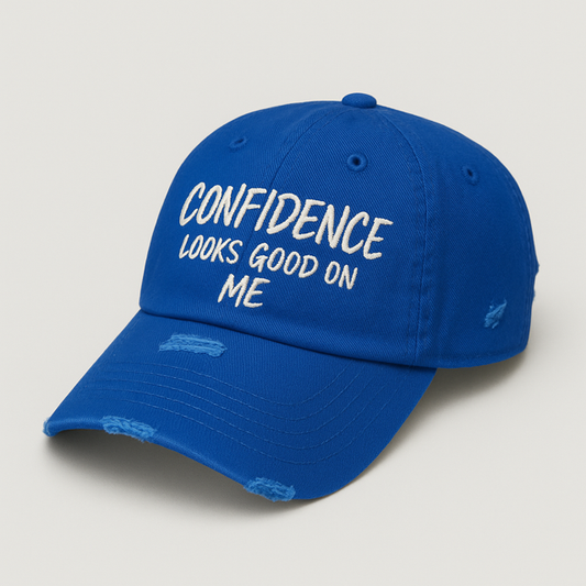 Confidence Distressed Hat (Royal Blue)