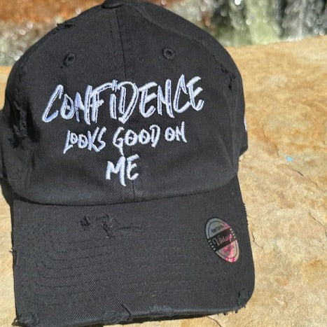 Confidence Distressed Hat (Black) Stylish Look | Bimeti Bae