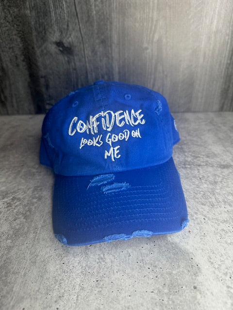 Confidence Distressed Hat (Royal Blue)