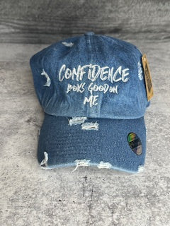 Confidence Distressed Hat (Denim)