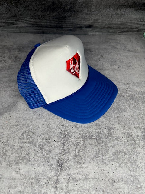 Royal Blue and White Trucker Hat