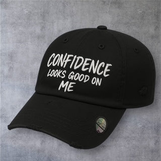Confidence Distressed Hat (Black)