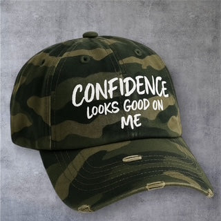 Confidence Distressed Hat (Camouflage)
