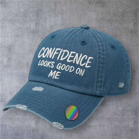 Confidence Distressed Hat (Denim)