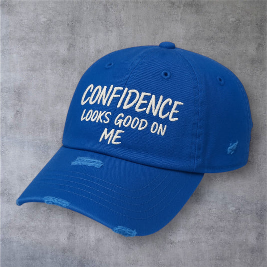 Confidence Distressed Hat (Royal Blue)